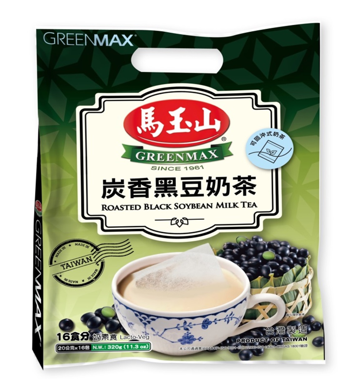 馬玉山-炭香黑豆奶茶 320g/袋